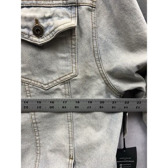 Brooklyn Cloth Mens Trucker Jeans Men Jacket Size XL Faded Acid Wash Distressed - Picture 14 of 15